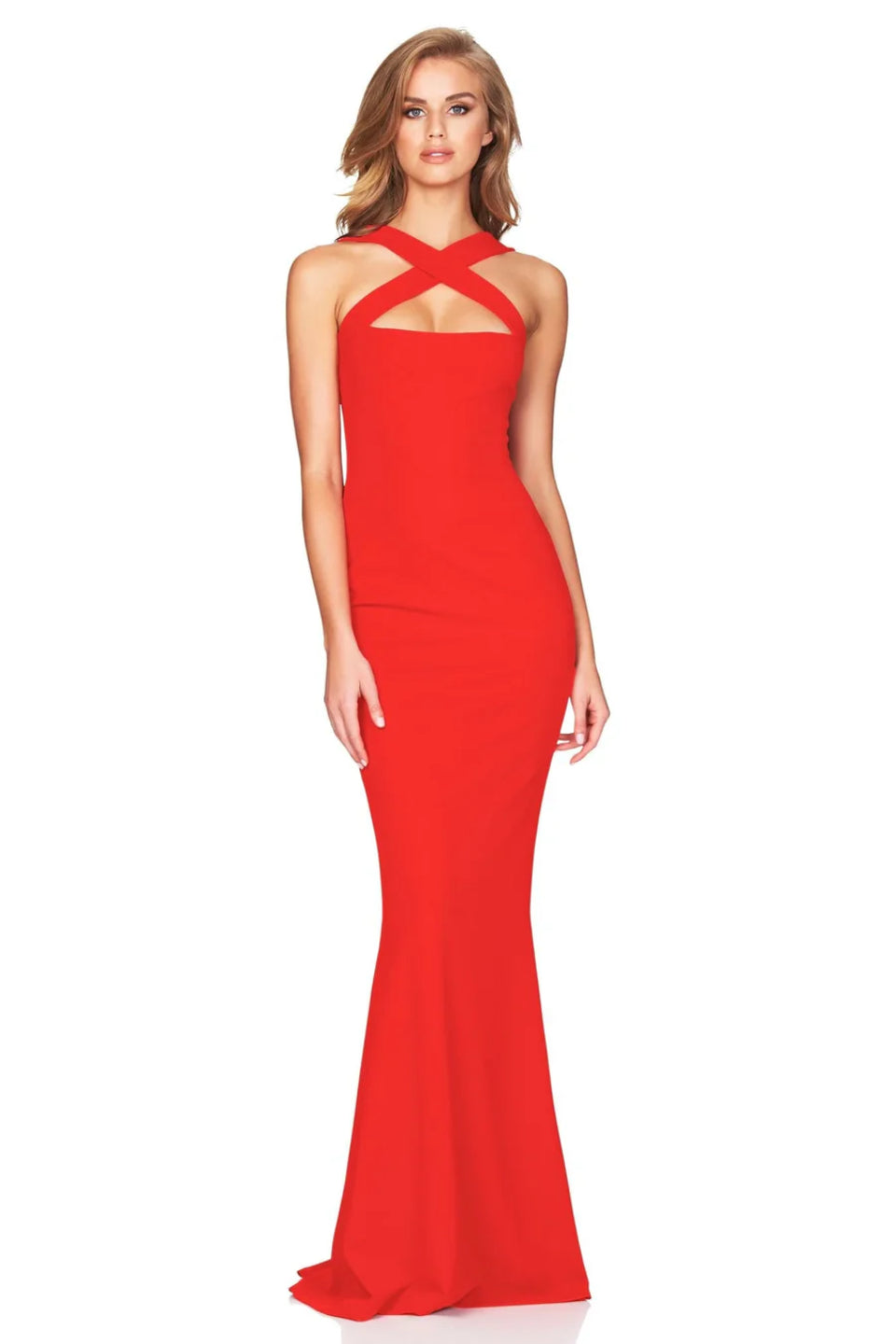 Red Halter Maxi Dress