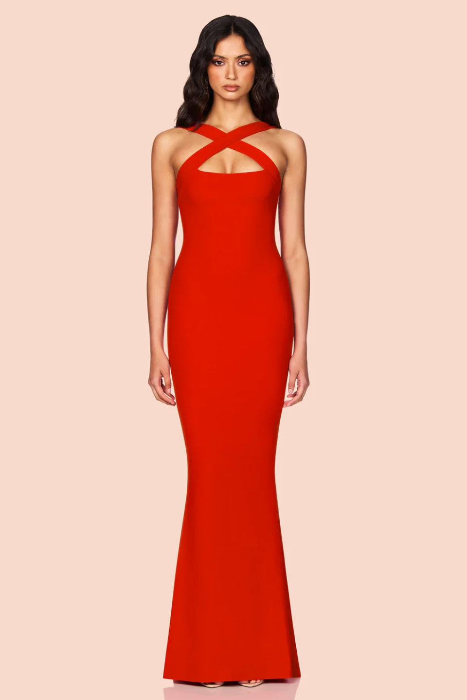 Red Halter Maxi Dress
