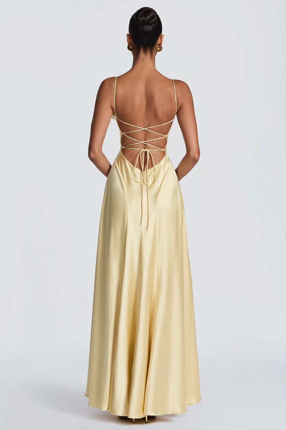 Champagne Satin Maxi Dress