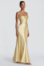 Champagne Satin Maxi Dress