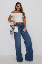 White Eyelet Corset Crop Top
