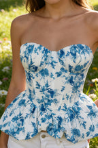 Toile Corset Peplum Top