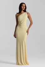 Yellow One Shoulder Maxi Dress