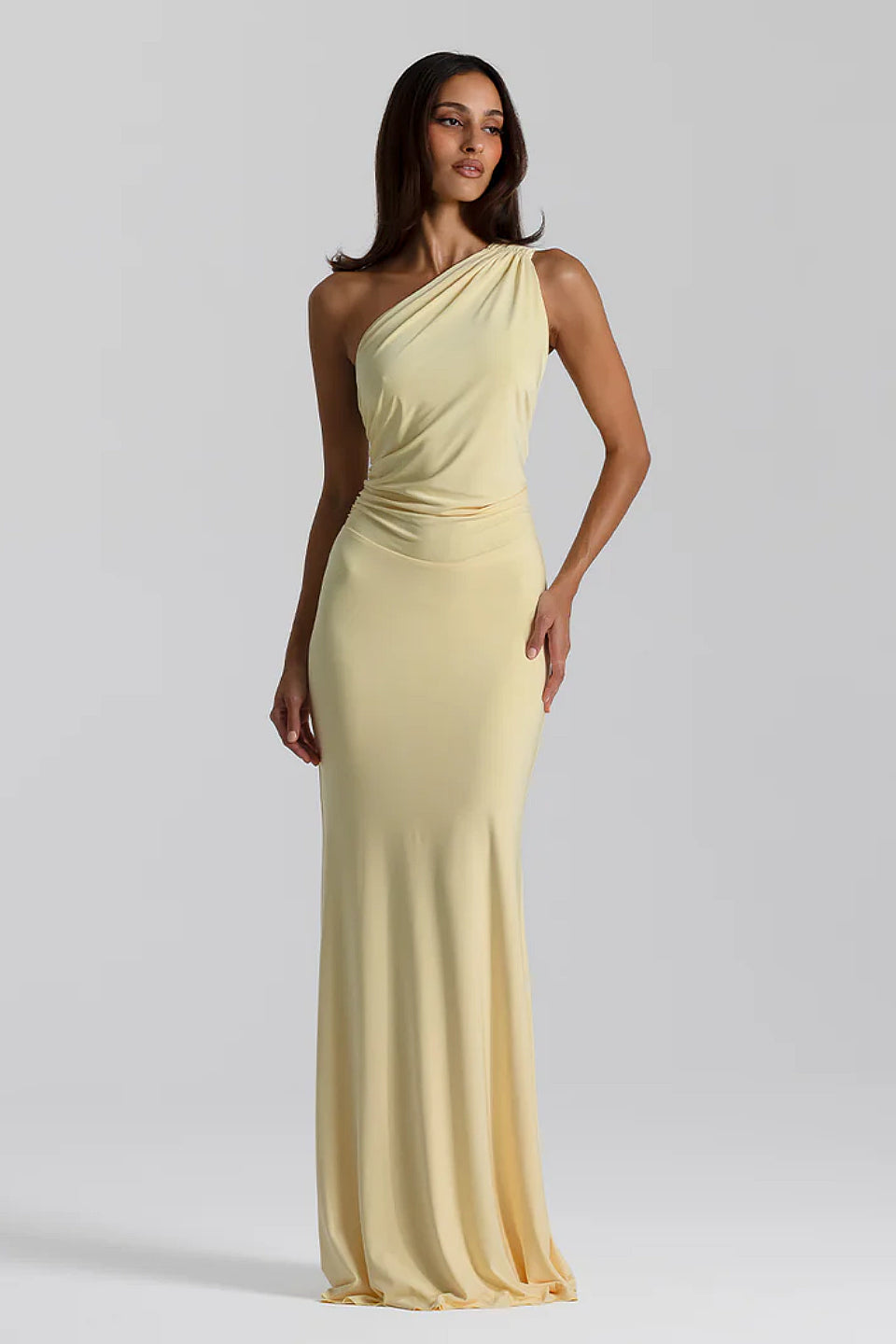 Yellow One Shoulder Maxi Dress