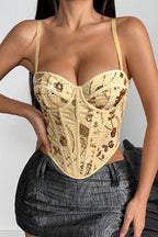 Gold Sequin Corset Top