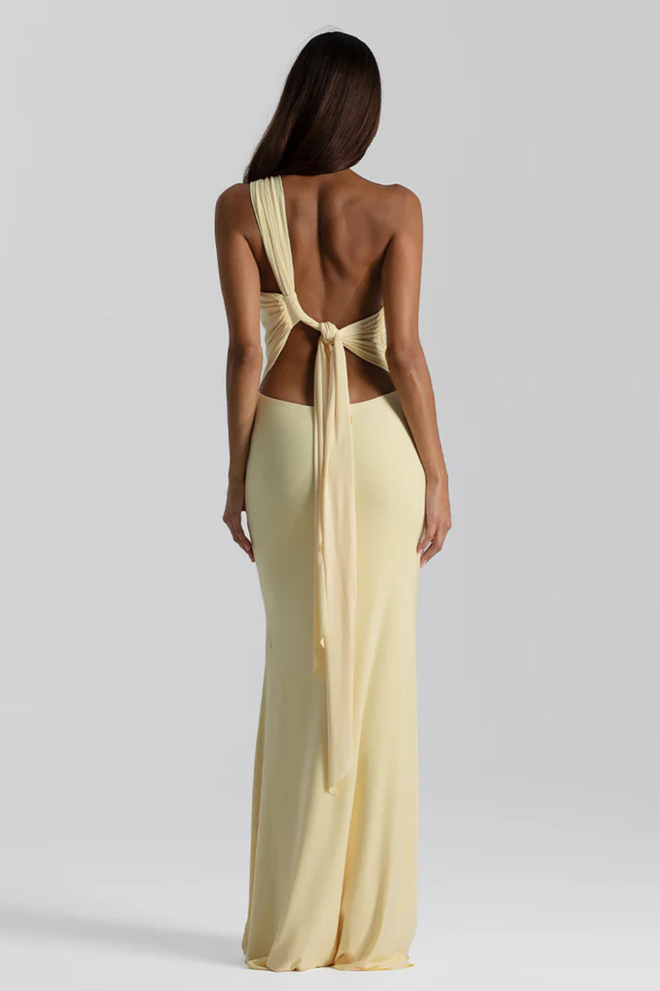 Yellow One Shoulder Maxi Dress