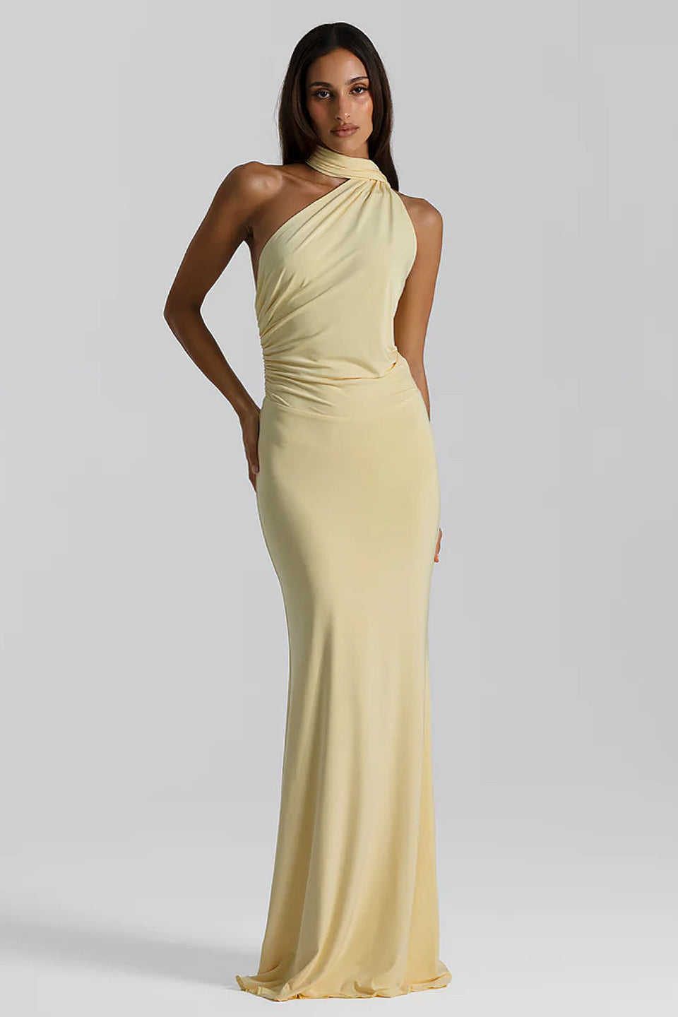 Yellow One Shoulder Maxi Dress