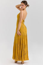 Yellow Embroidered Maxi Dress