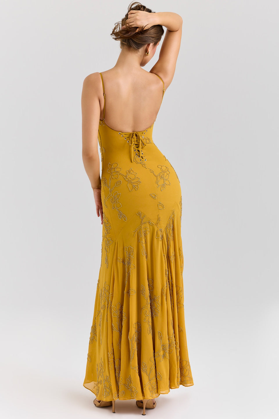 Yellow Embroidered Maxi Dress