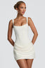 White Square Neck Corset Mini Dress