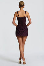 Plum Square Neck Corset Mini Dress