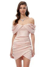 Blush Satin Corset Mini Dress