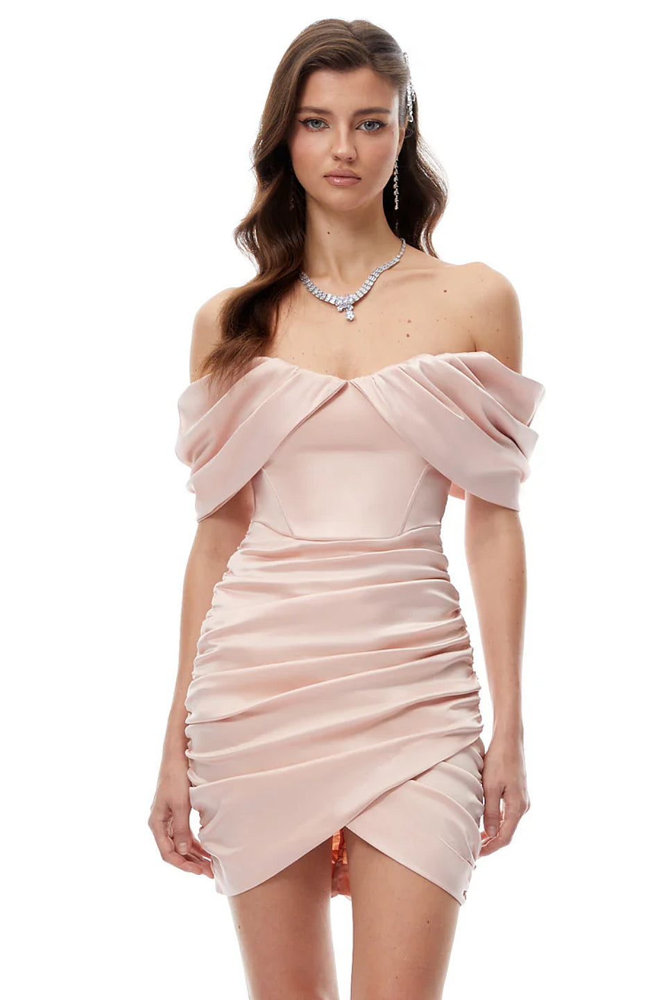 Blush Satin Corset Mini Dress