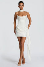 White Satin Corset Mini Dress