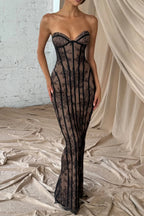 Lace Corset Mermaid Maxi Dress