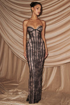 Lace Corset Mermaid Maxi Dress