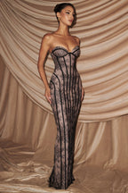Lace Corset Mermaid Maxi Dress
