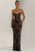 Lace Corset Mermaid Maxi Dress