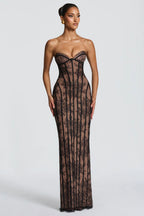 Lace Corset Mermaid Maxi Dress