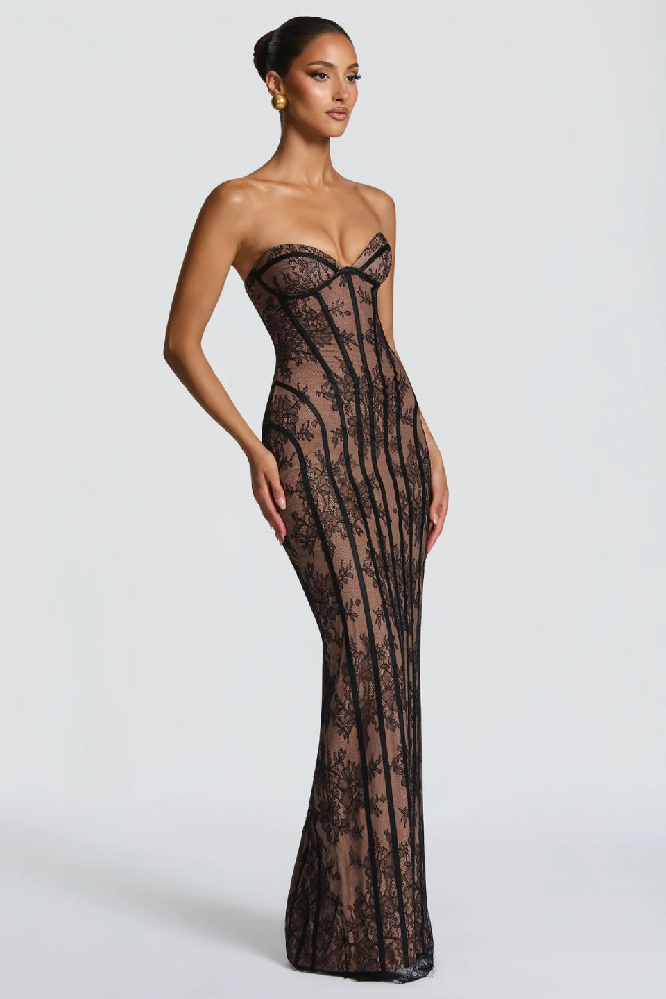 Lace Corset Mermaid Maxi Dress