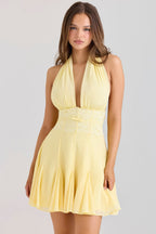Yellow Halter Mini Dress