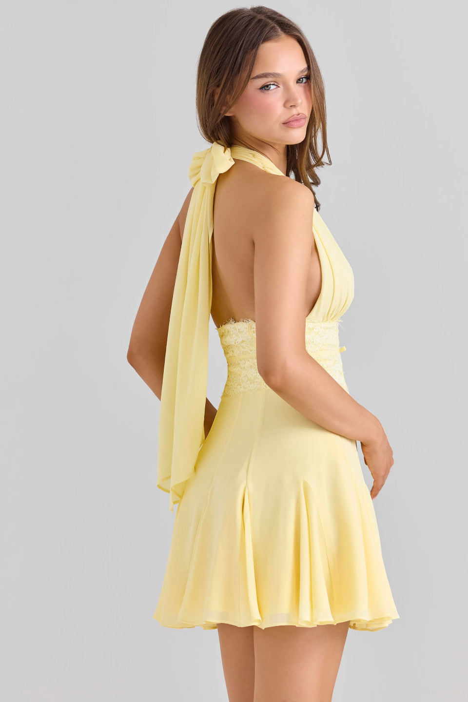 Yellow Halter Mini Dress