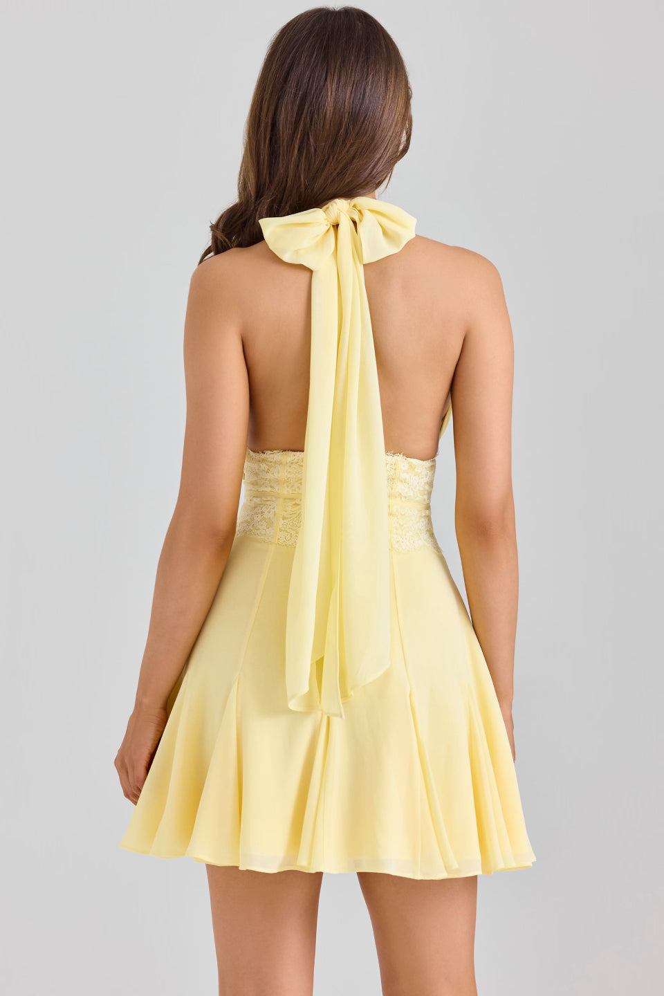 Yellow Halter Mini Dress