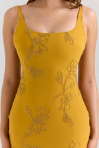 Yellow Embroidered Maxi Dress