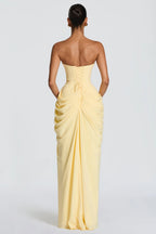 Yellow Strapless Maxi Dress