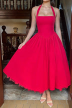 Scarlet Halter Corset Midi Dress
