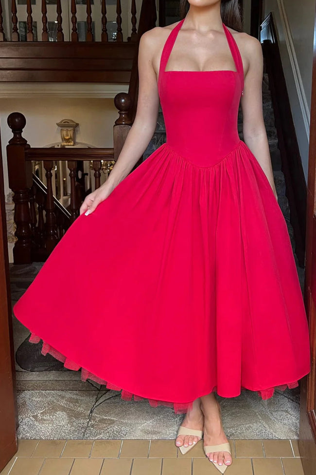 Scarlet Halter Corset Midi Dress Main Image