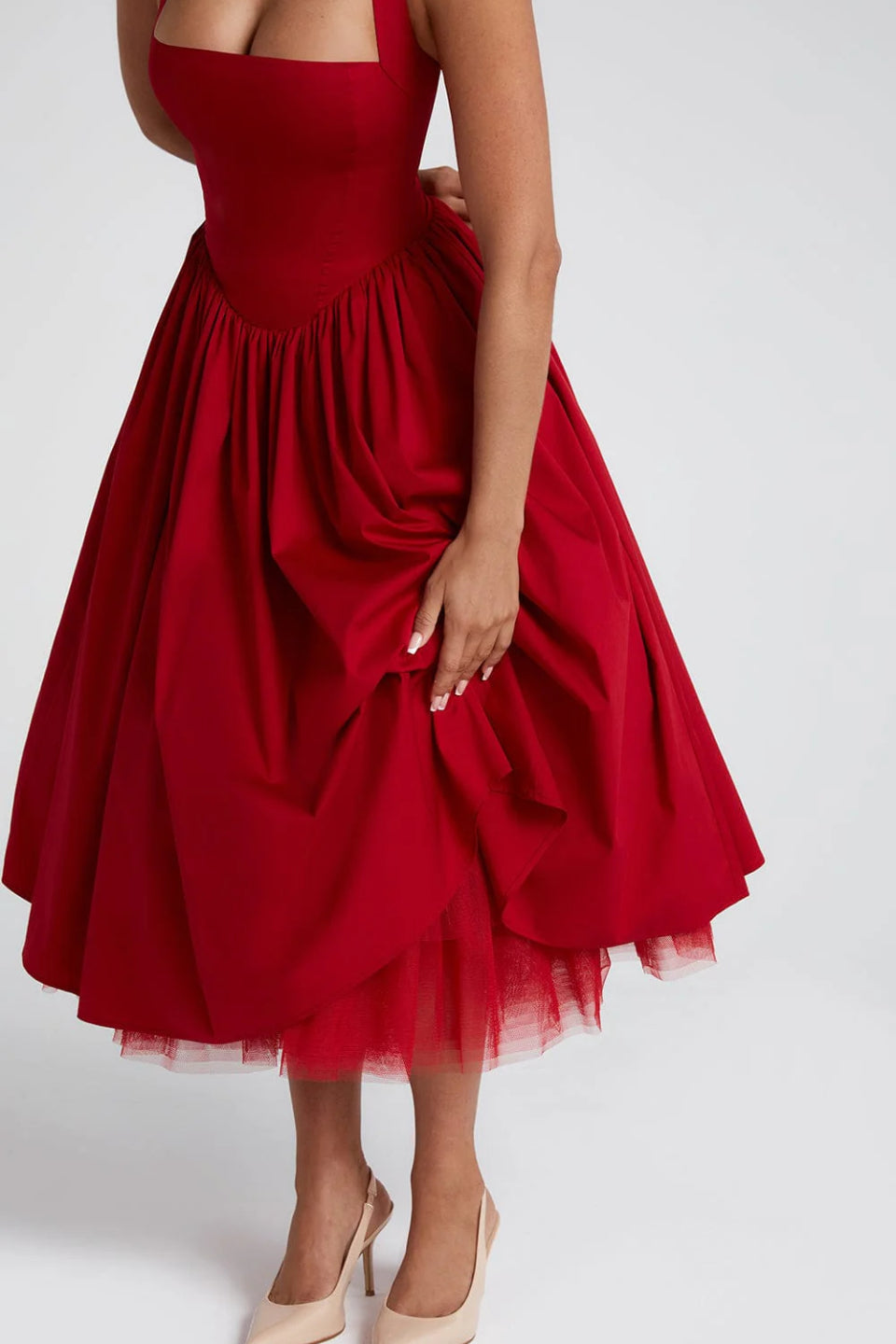 Scarlet Halter Corset Midi Dress