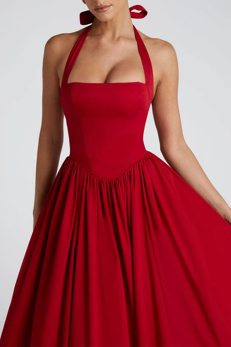 Scarlet Halter Corset Midi Dress