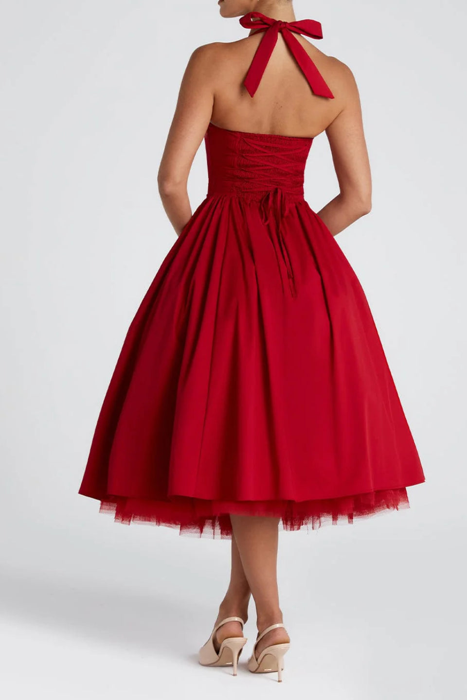 Scarlet Halter Corset Midi Dress