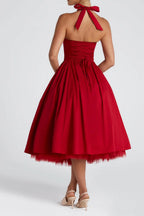 Scarlet Halter Corset Midi Dress