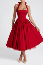 Scarlet Halter Corset Midi Dress