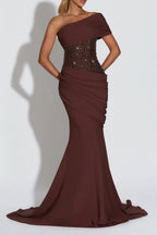 Chocolate Brown Sequin Corset Mermaid