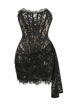 Noir Lace Corset Mini Dress
