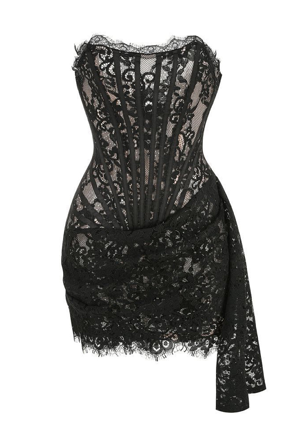 Noir Lace Corset Mini Dress