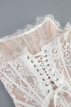 White Lace Corset Mini Dress