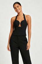 Black Halter Corset Top