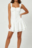 White Ruffle Corset Mini Dress