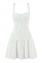 White Lace Bustier Mini Dress