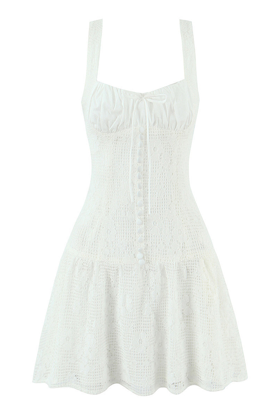 White Lace Bustier Mini Dress