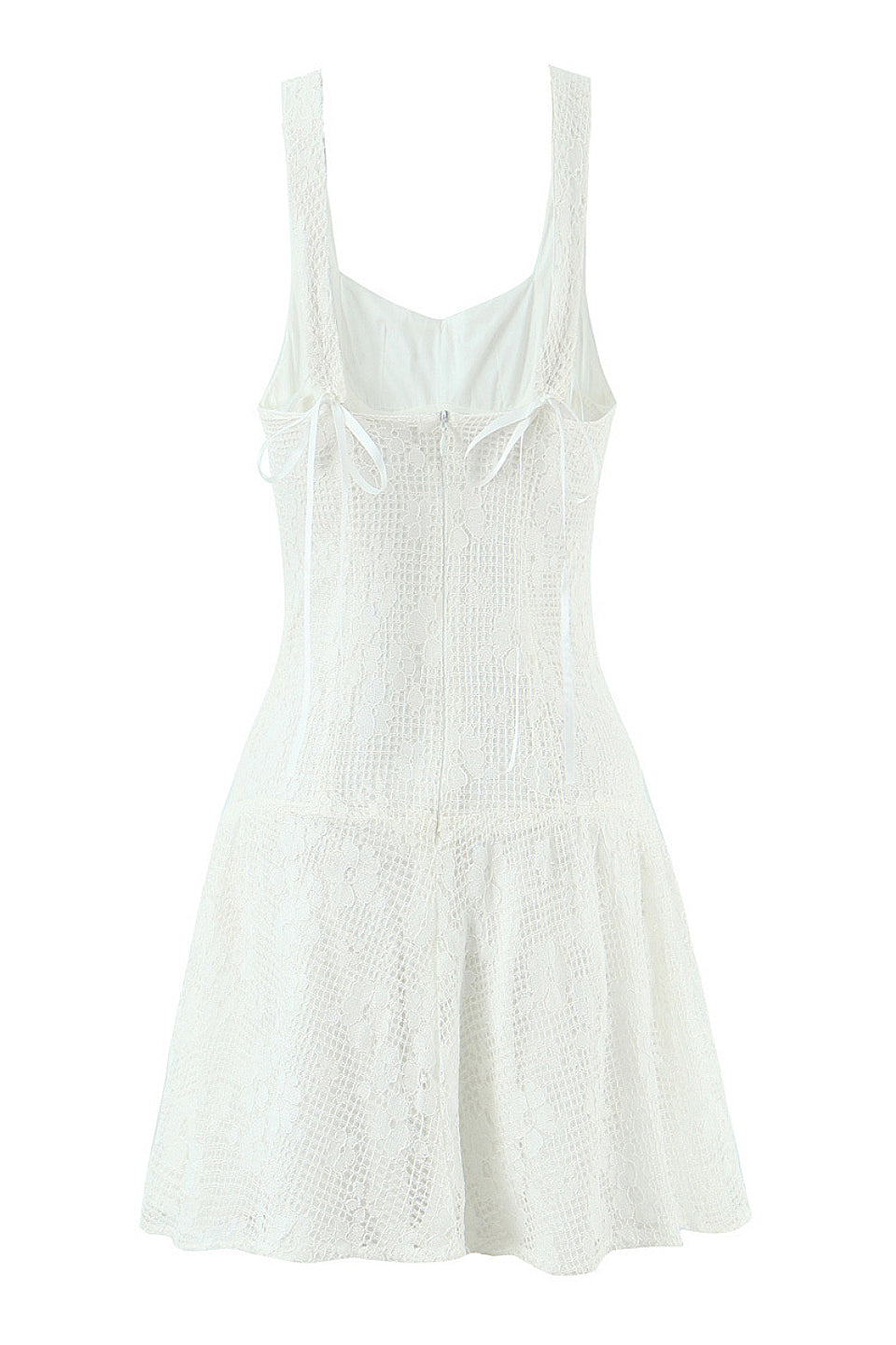 White Lace Bustier Mini Dress