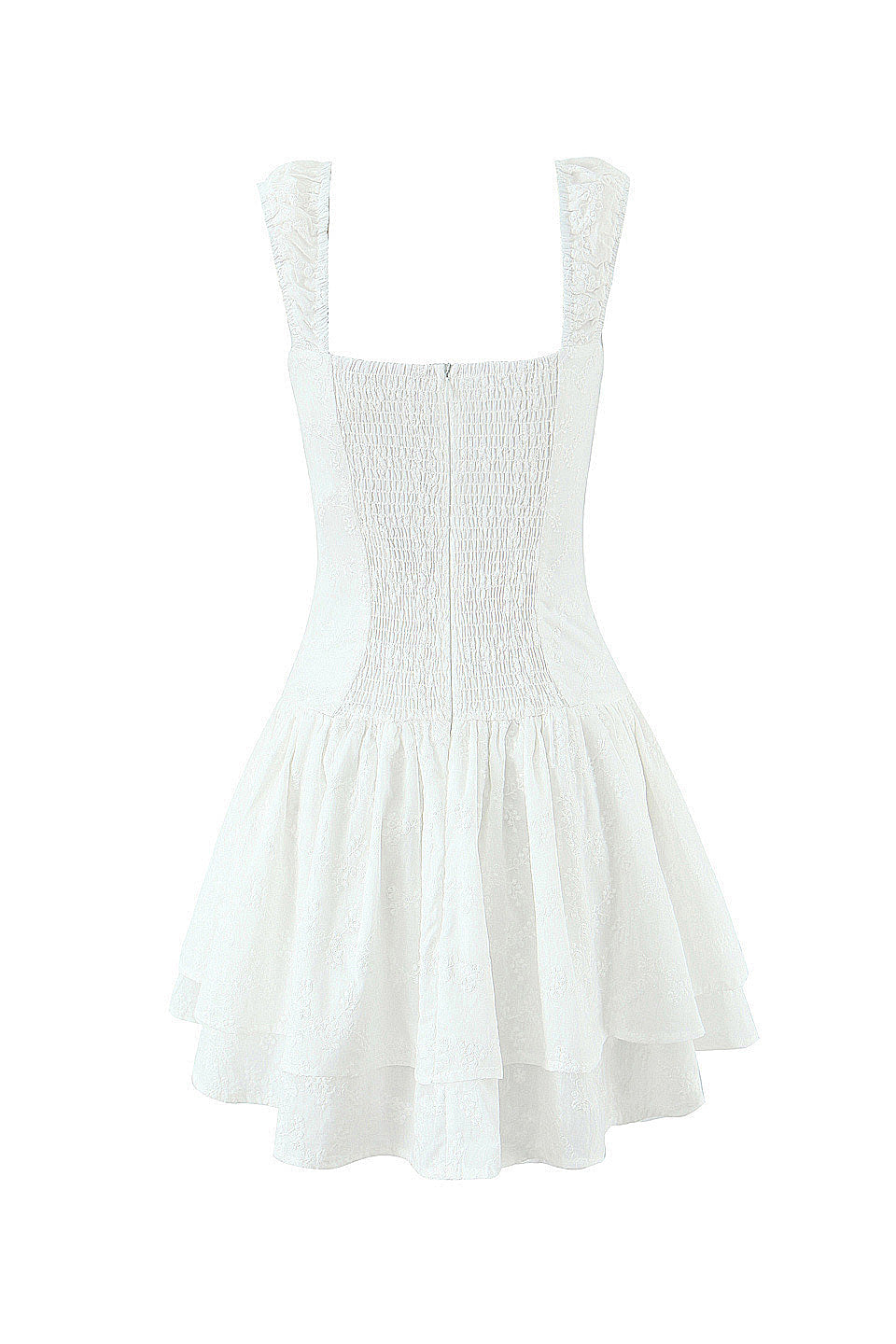 White Ruffle Corset Mini Dress