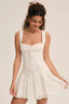 White Lace Bustier Mini Dress