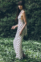 Polka Dot Halter Maxi Dress
