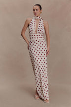 Polka Dot Halter Maxi Dress