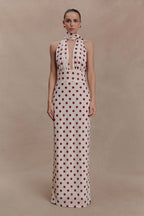Polka Dot Halter Maxi Dress